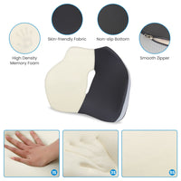 Memory Foam Seat Cushion – Sciatica & Pain Relief, Washable Cover