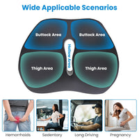 Memory Foam Seat Cushion – Sciatica & Pain Relief, Washable Cover