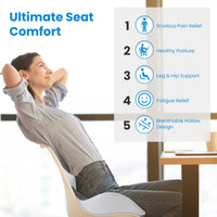 Memory Foam Seat Cushion – Sciatica & Pain Relief, Washable Cover
